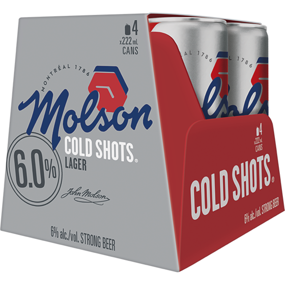 Molson Canadian Cold Shots (ID required at pick-up) 4x222.0 ml, $0.68/100ml