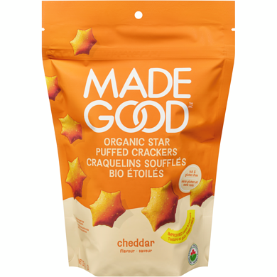 Made Good Cheddar Star Puffed Crackers 121 g, $3.71/100g