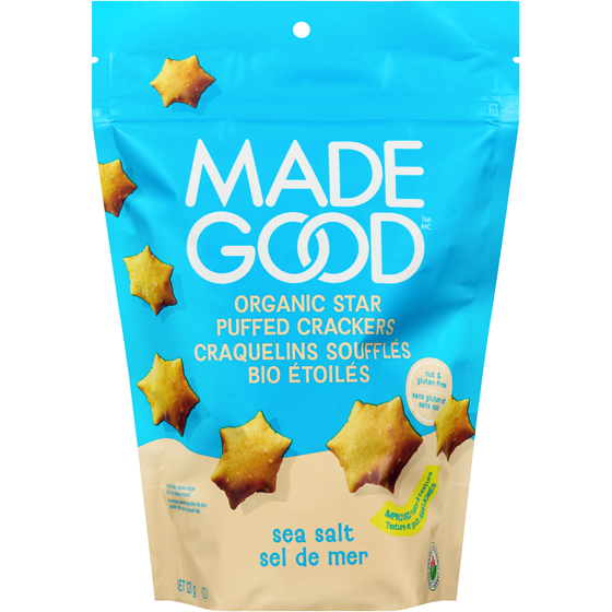 Made Good Sea Salt Star Puffed Crackers 121 g, $3.72/100g