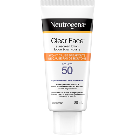 Neutrogena Clear Face Sunscreen SPF 50  88 ml, $15.90/100ml