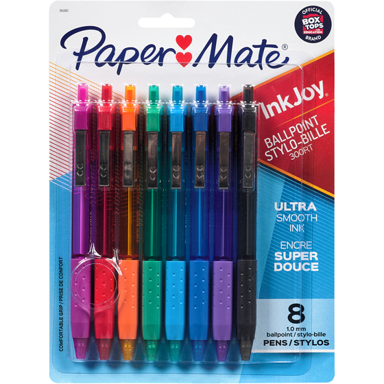 null InkJoy 300RT Retractable Ballpoint Pens, 1.0mm, Fashion Assorted Colours, 8 Pack 1 ea, $7.00/1ea