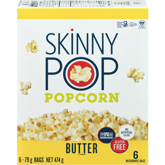 Skinny Pop Microwave Butter Popcorn 476 g, $1.89/100g