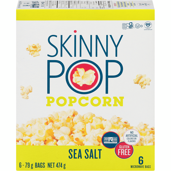 Skinny Pop Microwave Seasalt Popcorn 476 g, $1.89/100g