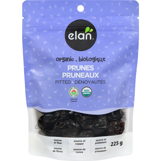 Elan Pruneaux Dénoyautés Bio 225 g, 2,67 $/100g