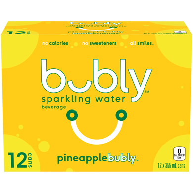 Bubly Sparkling Water Pineapple Sparkling Water 12x355.0 ml, $0.18/100ml