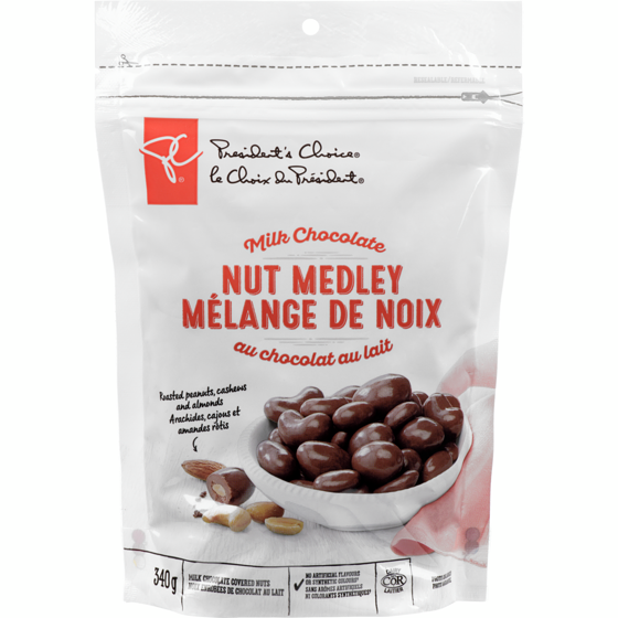 President's Choice Milk Chocolate Mixed Nuts 340 g, $2.94/100g