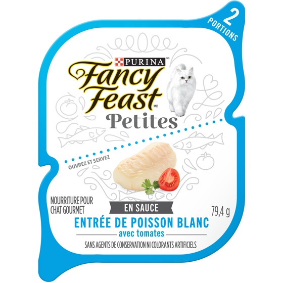 Purina Fancy Feast Petites Entrée de Poisson Blanc avec Tomates , Nourriture Humide pour Chats 79,4 g 79.4 g, 1,75 $/100g