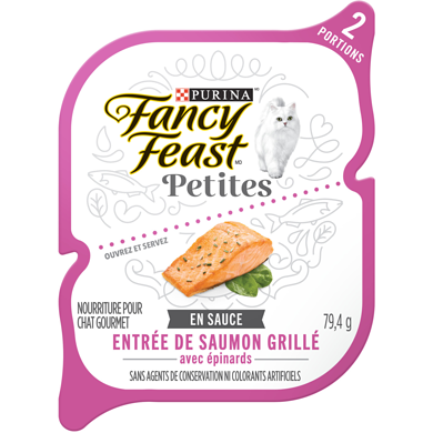 Purina Fancy Feast Petites Entrée de Saumon Grillé avec Épinards, Nourriture Humide pour Chats 79,4 g 79.4 g, 1,75 $/100g