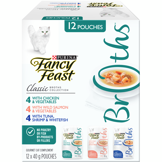 Purina Fancy Feast Classic Broths Cat Treats Collection Variety Pack 12 Count 480 g, $3.54/100g