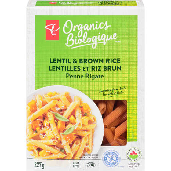 PC Organics Organic Red Lentil Rice Penne 227 g, $2.55/100g