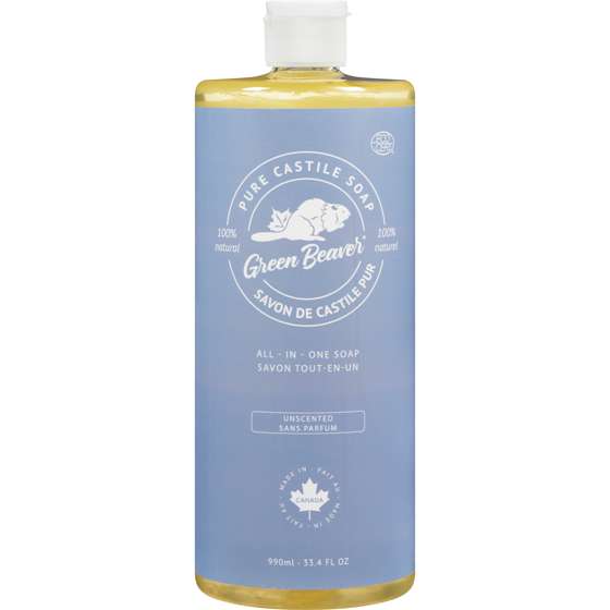 Green Beaver Castille Soap Unscented 990 ml, $2.07/100ml