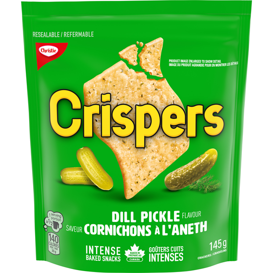 Christie Craquelins Crispers à saveur de cornichons à l’aneth, collations salées 145 g, 2,27 $/100g