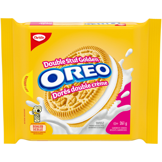 Christie Biscuits-sandwiches OREO Dorés Double crème, 1 emballage refermable 261 g, 1,44 $/100g