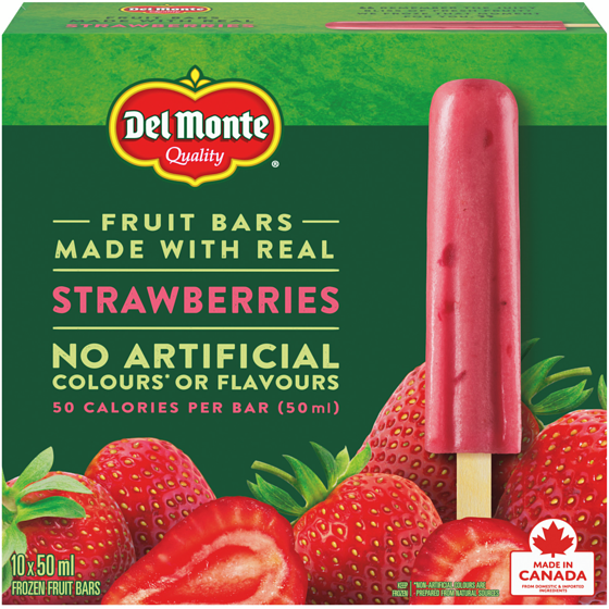 Del Monte Strawberry Frozen Fruit Bars 10x50.0 ml, $1.30/100ml