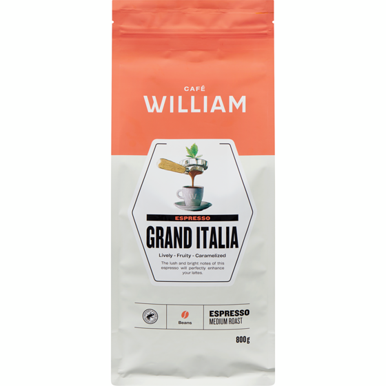 Cafe William Spartivento Coffee, Grand Italia Espresso  Beans 800 g, $3.25/100g