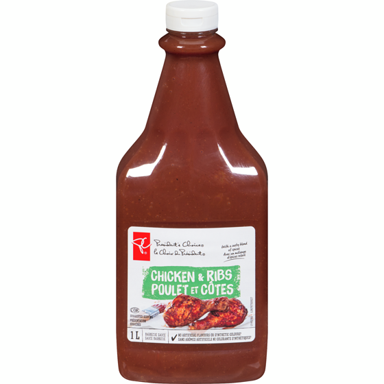 President's Choice Chicken & Ribs Barbecue Sauce 1 l, $0.65/100ml