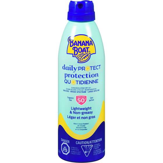 Banana Boat Écran solaire Protection quotidienne à FPS 50+ en vaporisateur pour usage quotidien 226 g, 5,97 $/100g
