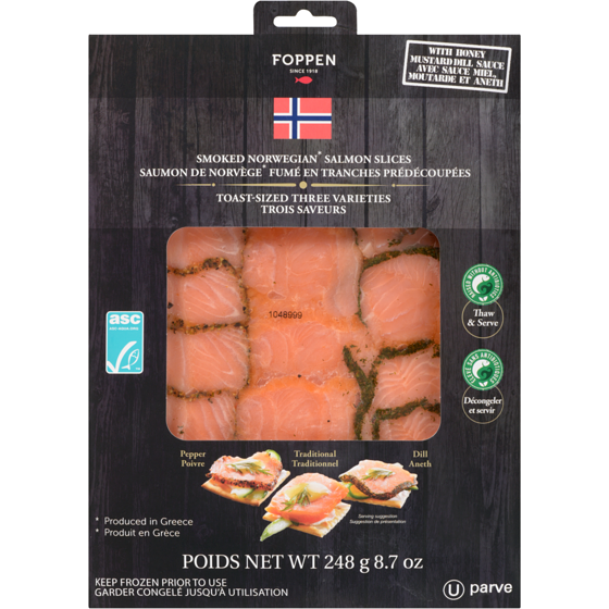 Foppen Smoked Salmon Toast Trio 248 g, $7.25/100g