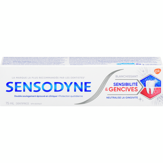 Sensodyne Sensibilité Et Gencives Blanchissant (Dentifrice) 75 ml, 9,33 $/100ml