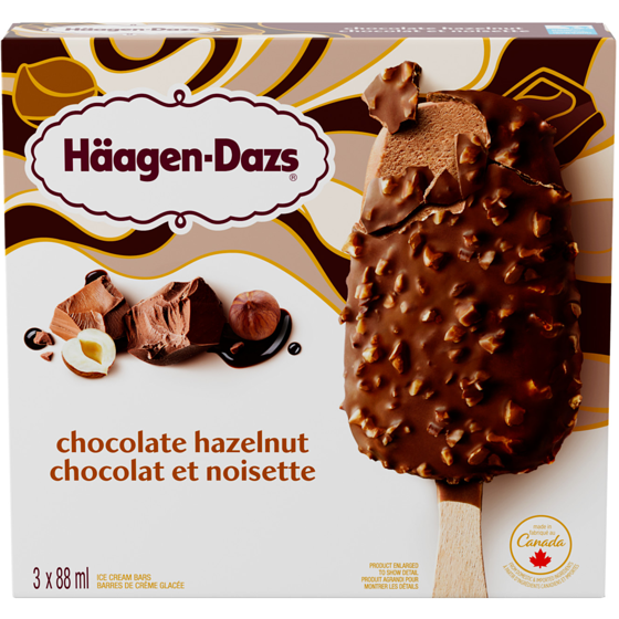 Haagen Dazs Chocolate Hazelnut Ice Cream Bars 3x88.0 ml, $2.08/100ml