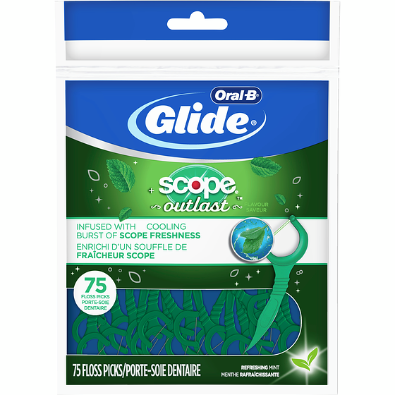 Oral-B Porte-soie dentaire Glide Complete avec Outlast, saveur Menthe, 75 unités 75 ea, 0,07 $/1ch