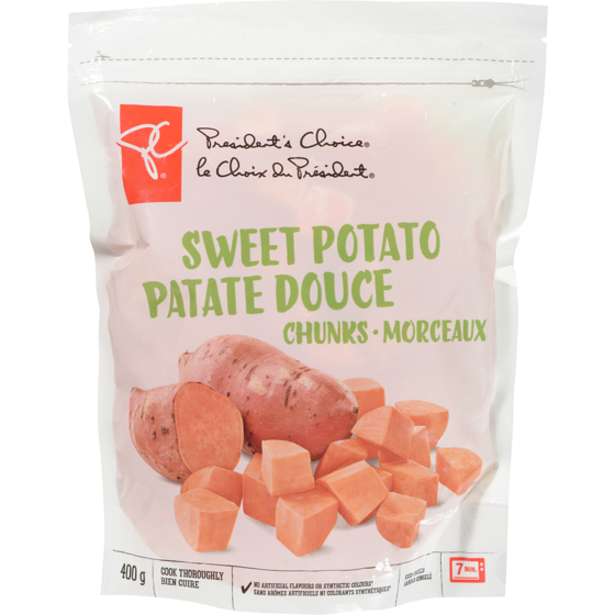 President's Choice Sweet Potato Chunks 400 g, $0.87/100g