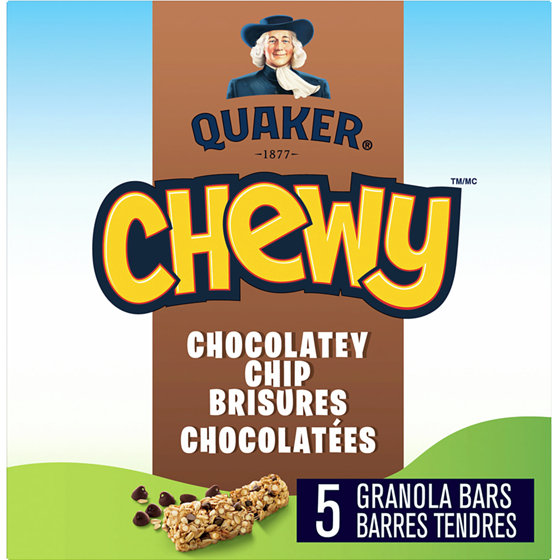 Quaker Chewy Barres tendres Brisures chocolatées 120 g, 2,08 $/100g