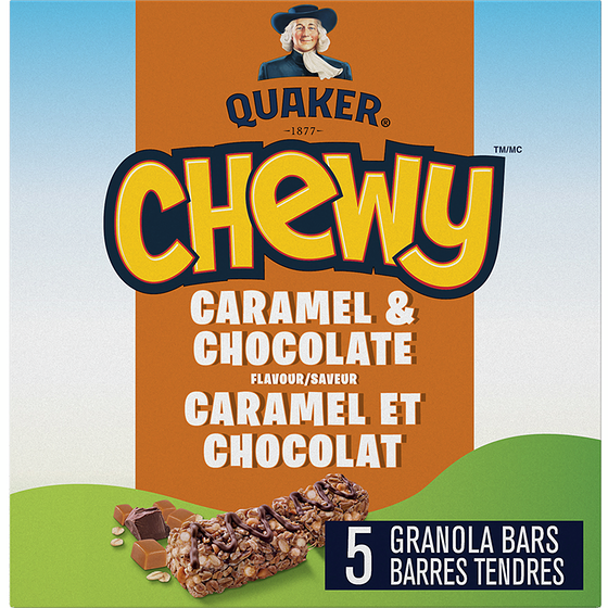 Quaker Chewy Granola Bars - Caramel & Chocolate Flavour 120 g, $1.46/100g