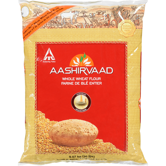 Aashirvaad Farine de blé entier  9.07 kg, 0,25 $/100g