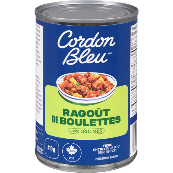 Cordon Bleu Ragoût De Boulettes Avec Légumes 410 g, 0,73 $/100ml