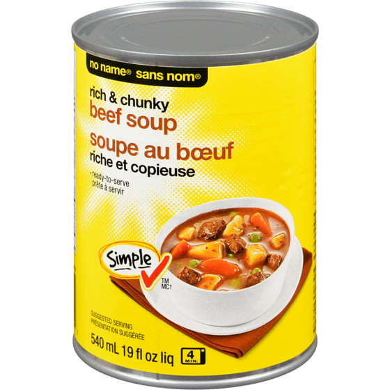 No Name Rich & Chunky Beef Soup 540 ml, $0.61/100ml