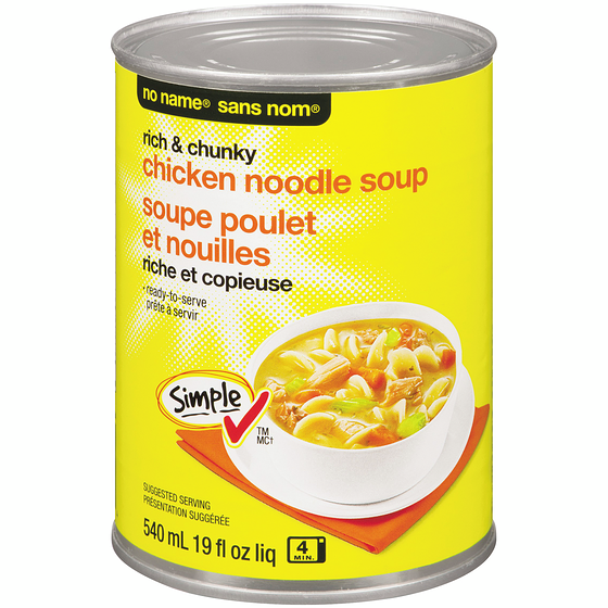 No Name Rich & Chunky Chicken Noodle Soup 540 ml, $0.61/100ml