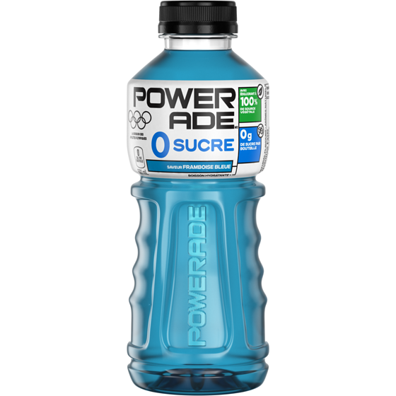 Powerade Zéro Sucre Boisson Sportive Framboise Bleue Bouteilles 6x591.0 ml, 0,23 $/100ml