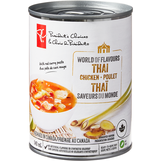 President's Choice World of Flavours Thai Chicken Soup 540 ml, $0.70/100ml