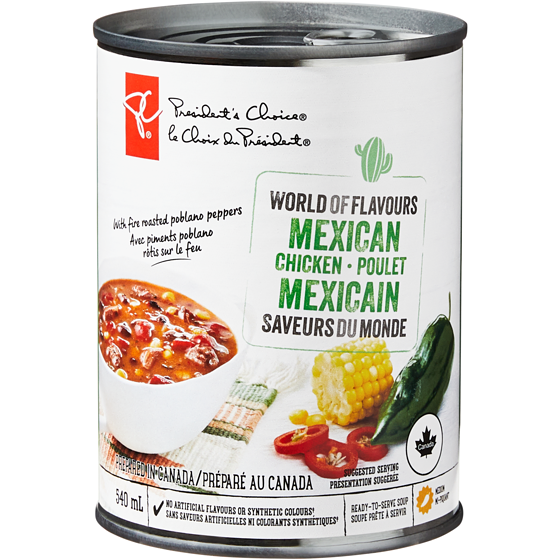 President's Choice World of Flavours Mexican Chicken Soup 540 ml, $0.70/100ml