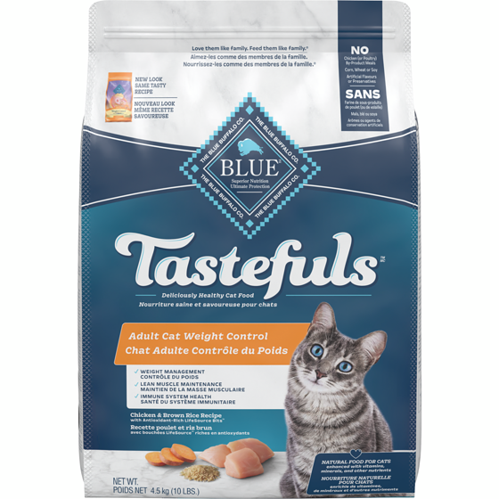 Blue Buffalo Tastefuls Natural Food For Cats Chicken & Brown Rice Recipe Adult Cat Weight Control 4.5 kg, $0.73/100g