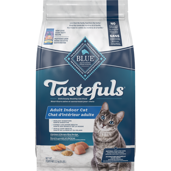 Blue Buffalo Tastefuls Chat adulte d'intérieur poulet et riz brun 2.2 kg, 1,14 $/100g
