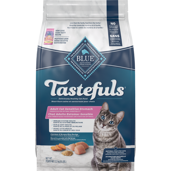 Blue Buffalo Tastefuls Adult Cat Sensitive Stomach Chicken & Brown Rice Dry Cat Food 2.2 kg, $1.14/100g