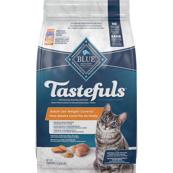 Blue Buffalo Tastefuls Adult Cat Weight Control Chicken & Brown Rice Dry Cat Food 2.2 kg, $1.14/100g