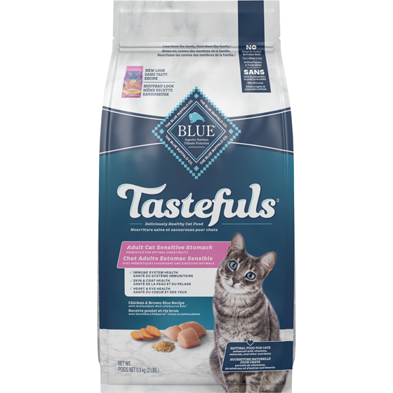 Blue Buffalo Tastefuls Natural Food For Cats Chicken & Brown Rice Recipe Adult Cat Sensitive Stomach 0.9 kg, $1.44/100g