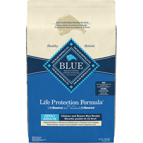 Blue Buffalo Life Protection Formula Adult Dry Dog Food, Chicken and Brown Rice 9.9 kg, $0.64/100g