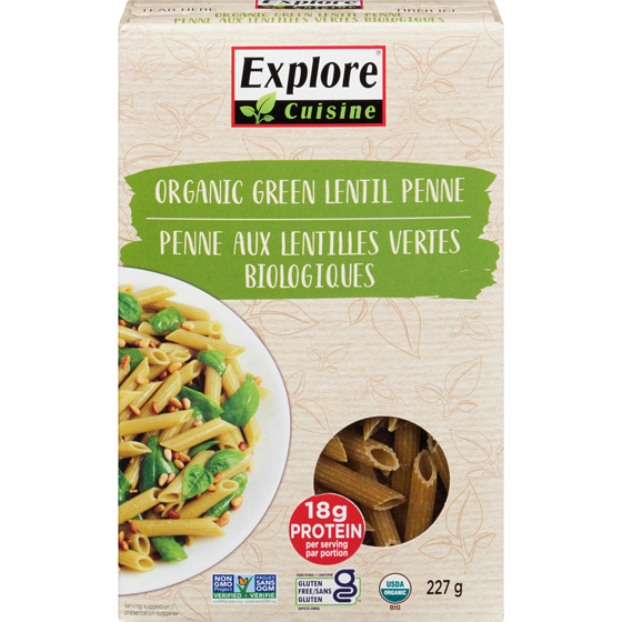 Explore Cuisine Penne Green Lentil Organic 227 g, $3.08/100g