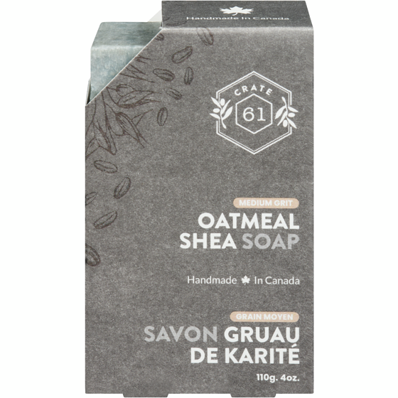 Crate 61 Savons naturels gruau de karité 110 g, 4,08 $/100g