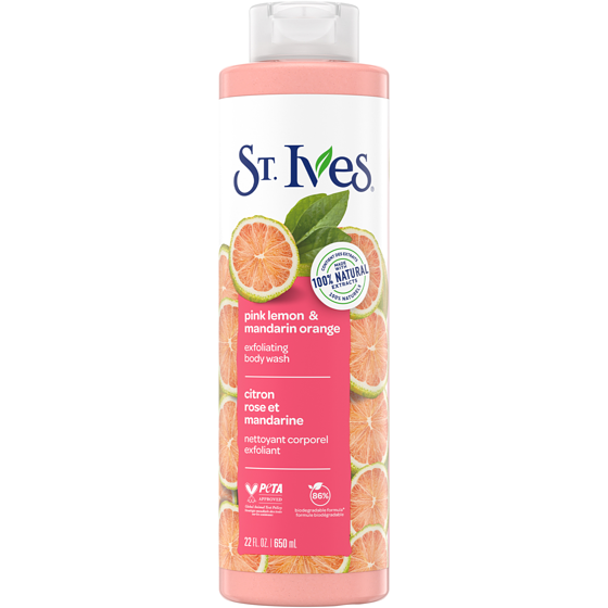 St Ives Soap, Exfoliating Body Wash Pink Lemon & Mandarin Orange 650 ml 650 ml, $0.96/100ml