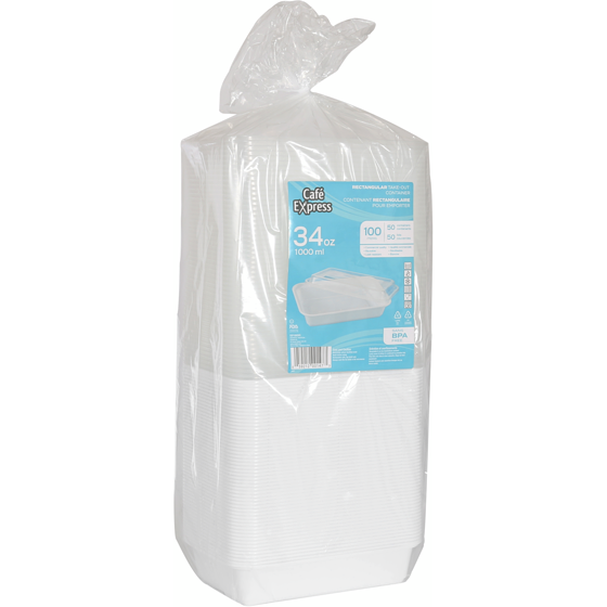 Café Express Contenant rectangulaire pour emporter 34oz 50 ea, 24,99 $/1ch