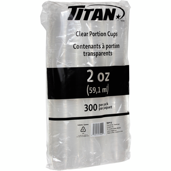 Titan Contenants a portion transparents 2oz 1 ea, 7,99 $/1ch