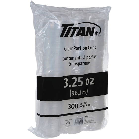 Titan Contenants a portion transparents 3.25oz 1 ea, 9,99 $/1ch