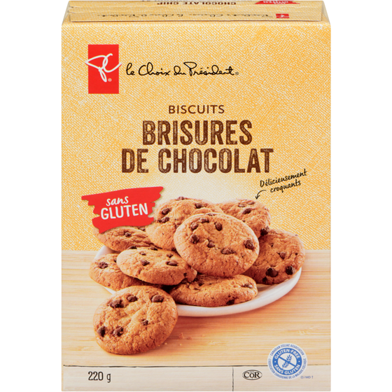 le Choix du Président Biscuits pépites de chocolat sans gluten 220 g, 2,27 $/100g