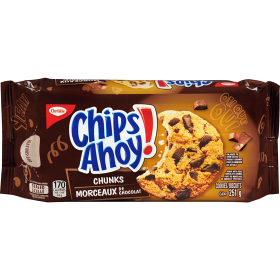Christie CHIPS AHOY! Chunks Chocolate Chip Cookies, resealable pack 251 g, $1.49/100g