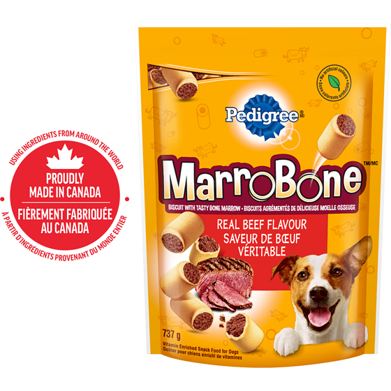 Pedigree Gâteries pour chiens adultes Marrobone saveur de bœuf véritable 737 g, 0,84 $/100g